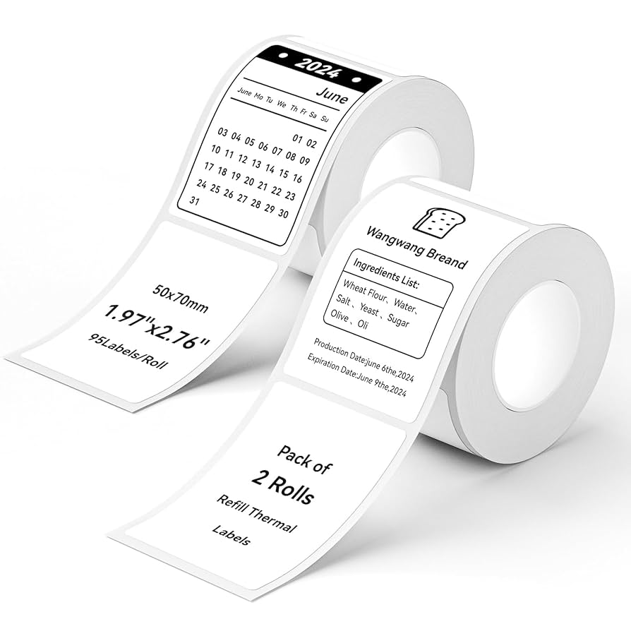 Amazon.com : NIIMBOT 2 Rolls Label Tape for B1/B21/B3S Label